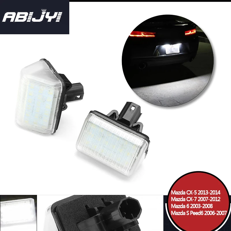 

2pcs White Error free LED License Plate Lights For Mazda CX-7 CX7 2007 2008 2009 2010 2012 CX-5 CX5 2013 2014 Number Plate Lamp