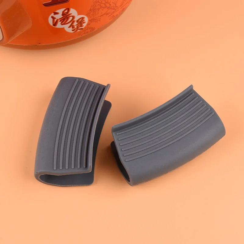 Pot Handle Silicone Grip Pad Silicone Grey Environmentally Friendly Material Heat Insulation and Non-Slip 2PCS silicone pan handle cover