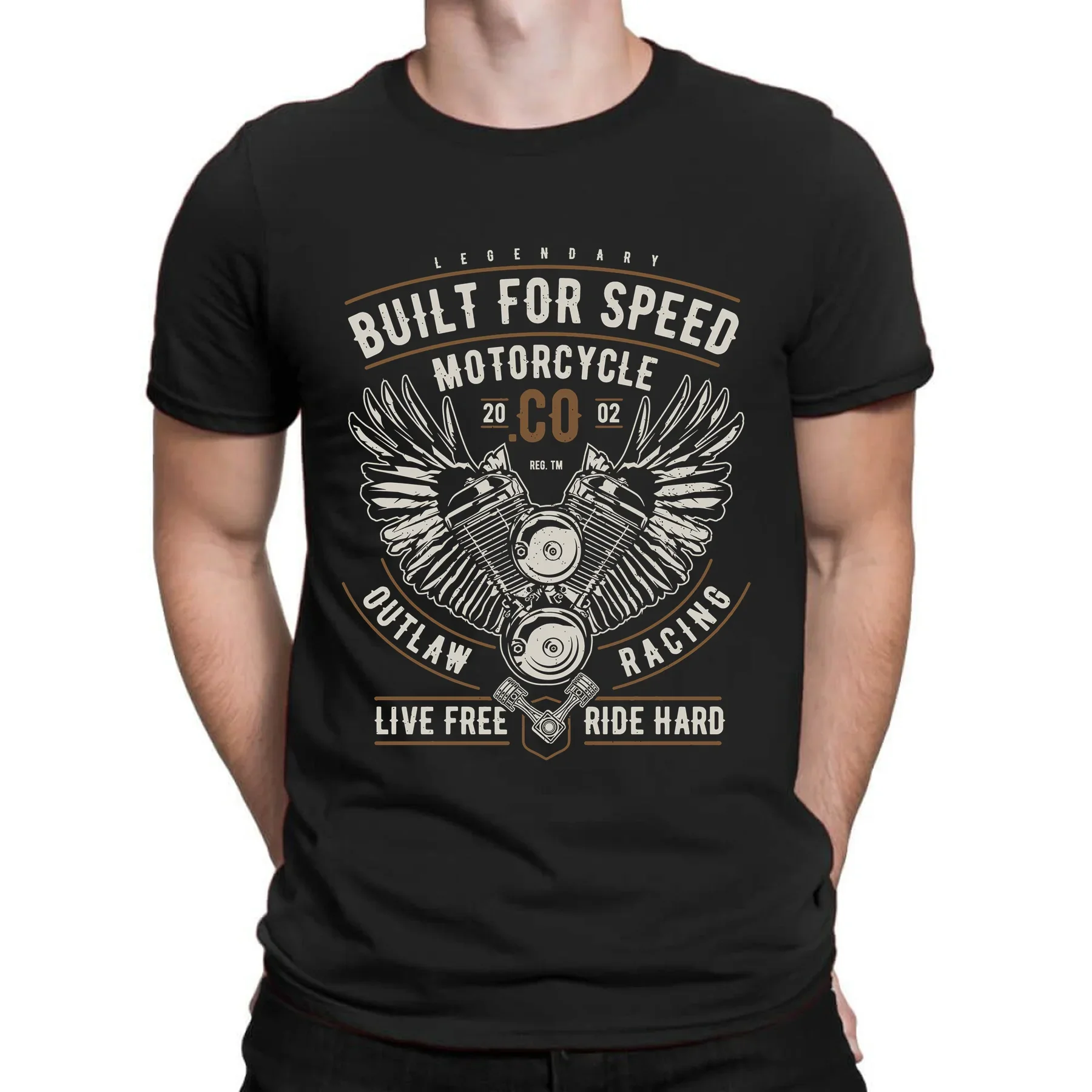 

Amazing Male T Shirt Casual Oversized Essential Built for Speed Motorcycle Classic T-shirt Men T-shirts Graphic Streetwear S-3XL