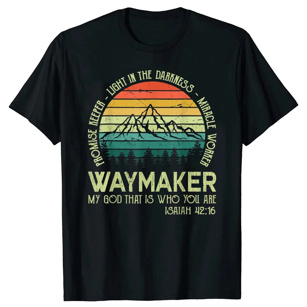 Футболка Waymaker из хлопка мужская с изображением хранителя обещаний, христианской молитвы с изображением бога и Иисуса
