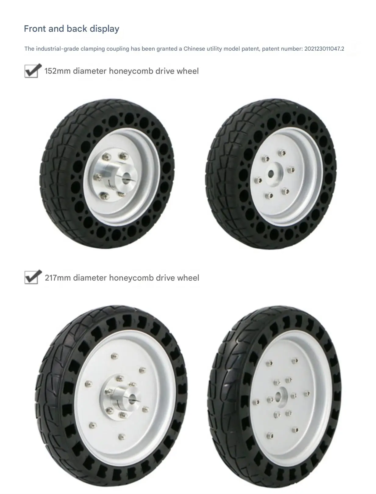 WHEELTEC Honeycomb Drive Wheel, Specialized Tire for Robots, Made of TPE Environ