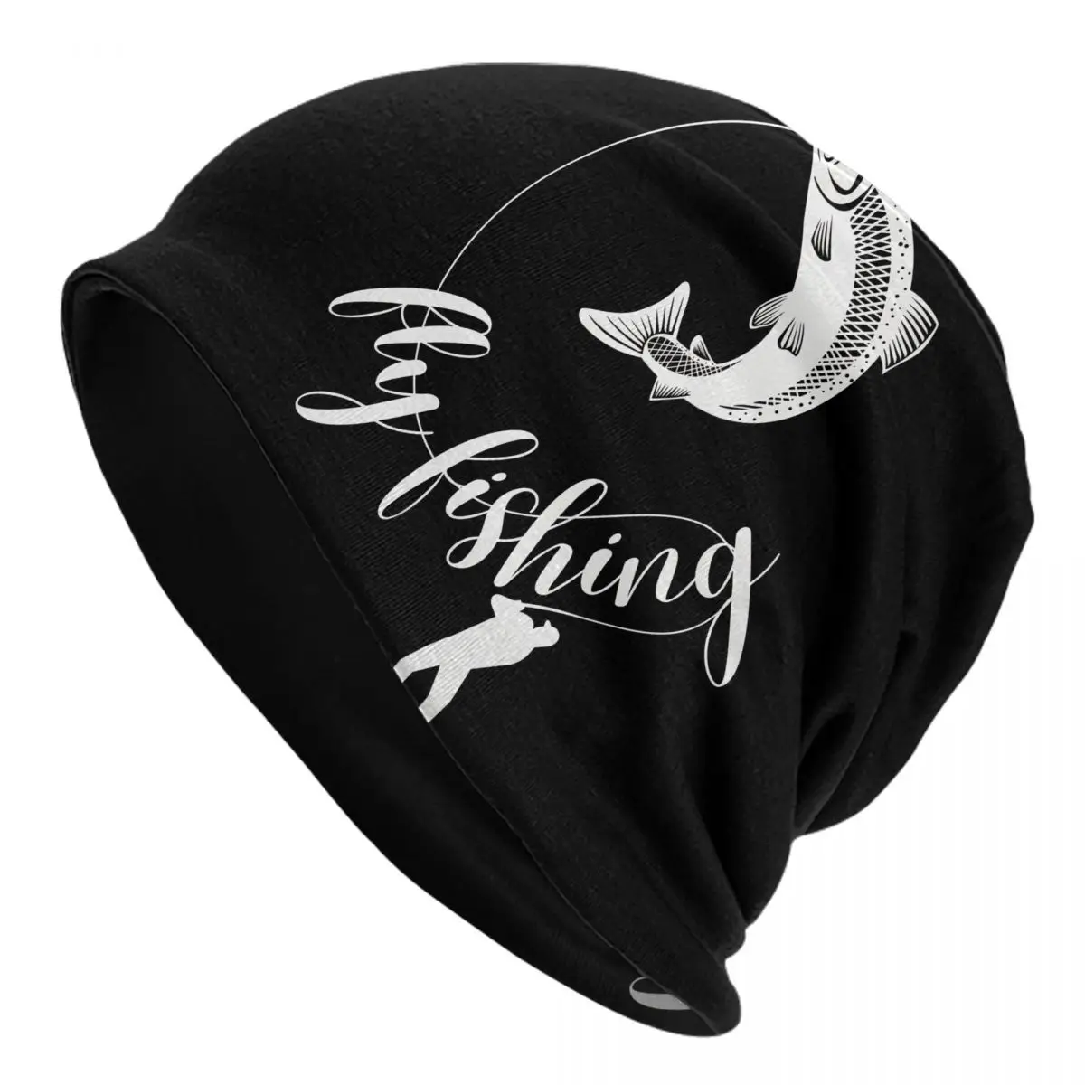 

Bonnet Hats Fishing Men Women's Thin Skullies Beanies Hat Fly Fishing Fish On The Line Autumn Spring Warm Cap Street Caps