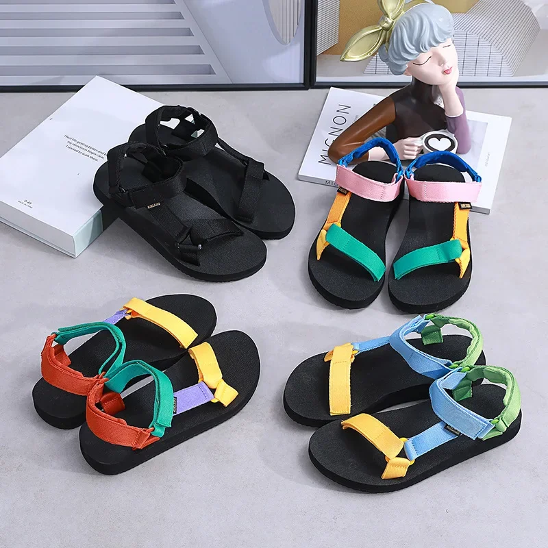 

New sandals, female original, summer new versatile flat bottomed casual outdoor couple sports casual beach shoes