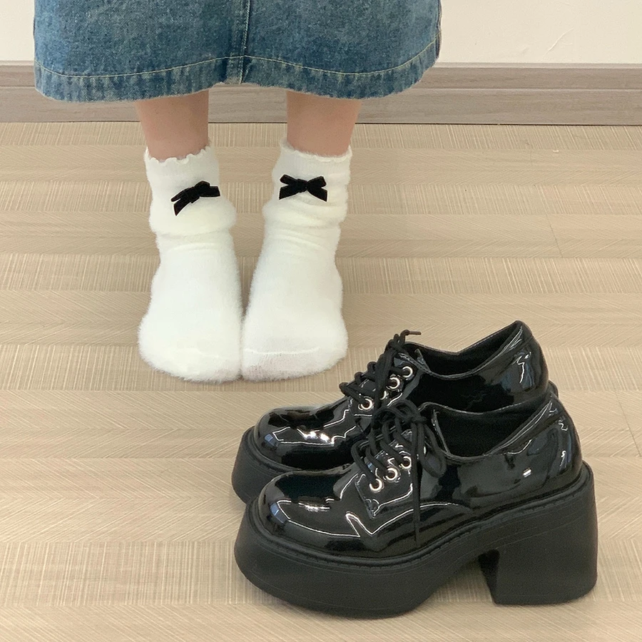 

Женские туфли дерби, повседневные женские кроссовки с круглым носком, модные туфли на плоской подошве, универсальные кожаные кроссовки на платформе в британском стиле, 2023 Dre