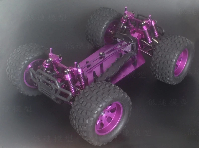 Détail du châssis en métal HSP 1/10 94111 pour Monster Truck RC, kit vide sans électronique.