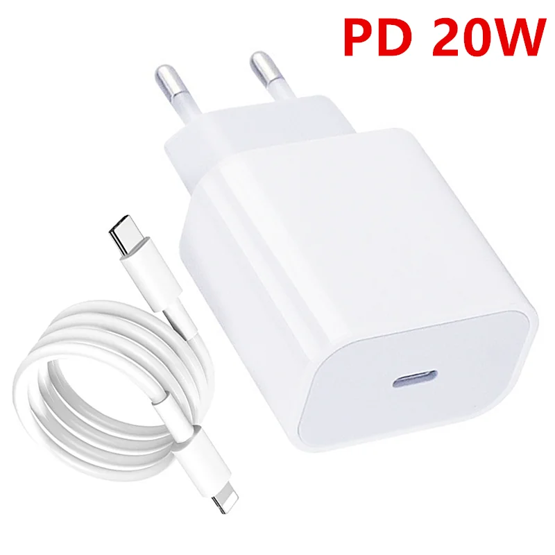 20W PD Fast Charger For iPhone 13 EU US Plug 1M Data USB Type C Cable Charging USB-C Wire for iphone 12 11 pro Max ipad Airpods |