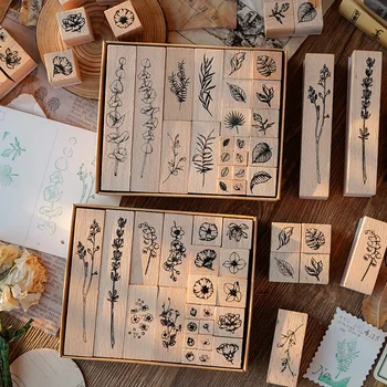 Botanical Wooden Stamp Set 1