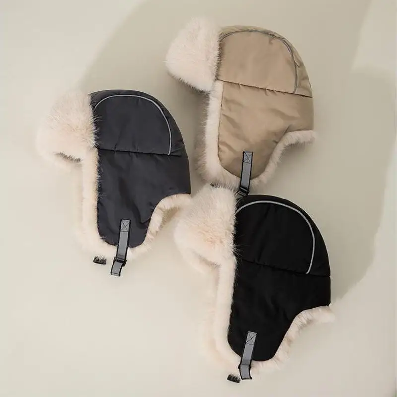 Winter Hats Women Men Earflap Russian Hat Cold-proof Keep Warm Winter Cap Faux Fur Hat Windproof Ski Cycling Thickened Beanie winter hat,fur hat,knitted earflap hat,knit beanie hat