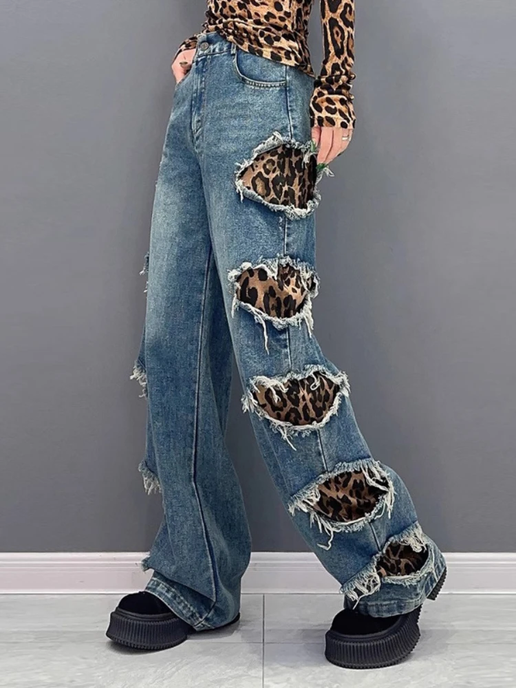 2024-retro-street-leopard-pattern-jeans-impiombati-estate-donna-contrasto-colore-impiombato-elastico-allentato-pantaloni-gamba-dritta-casual