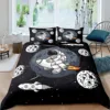 Modern Rocket Ship Duvet Cover Set Full Size,Space Ship Galaxy Bedding Set,boys Girls Rocket Planet Star Cartoon Comforter Cover 6