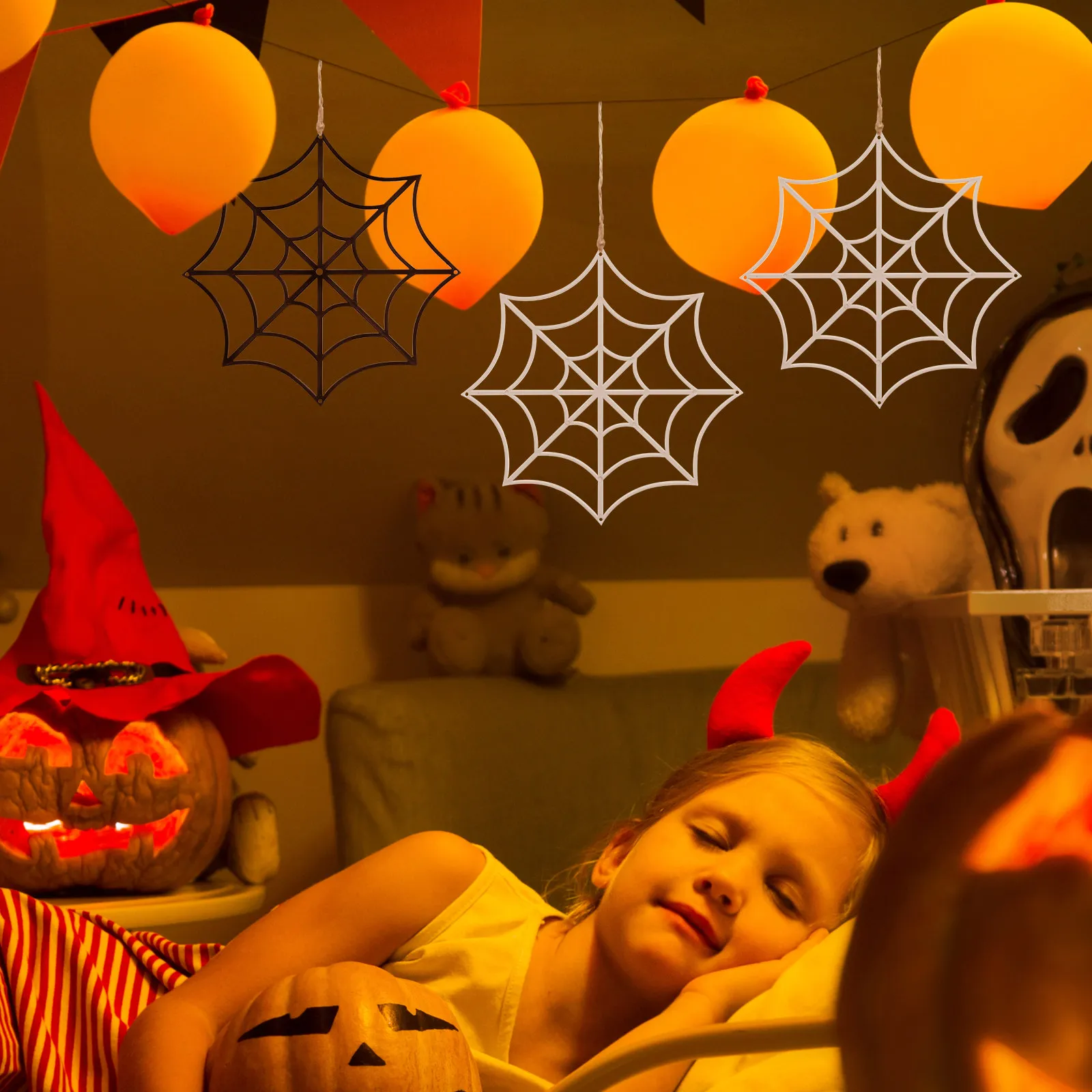 12Pcs 할로윈 거미줄 장식 거미줄 파티 장식을위한 현실적인 가짜 거미줄 장식품 장난 활동 무대