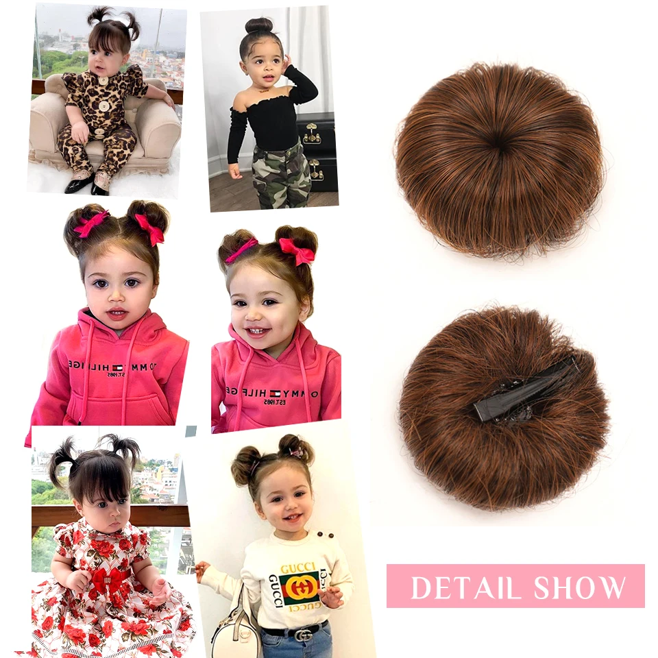 Synthetic Hair Bun Wig for Girls Daily Wear