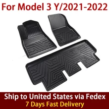 Alfombrillas antideslizantes impermeables para coche Tesla modelo 3 Y 2021, 2022, TPE, completamente rodeadas, almohadilla especial para pies, envío directo