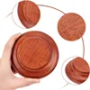 1pcs Nature Wood Display Base Round Orange Red Wooden Base 3.8x0.8 inch Wood Display Stand Wooden Pedestal for Figure Toy Model 3