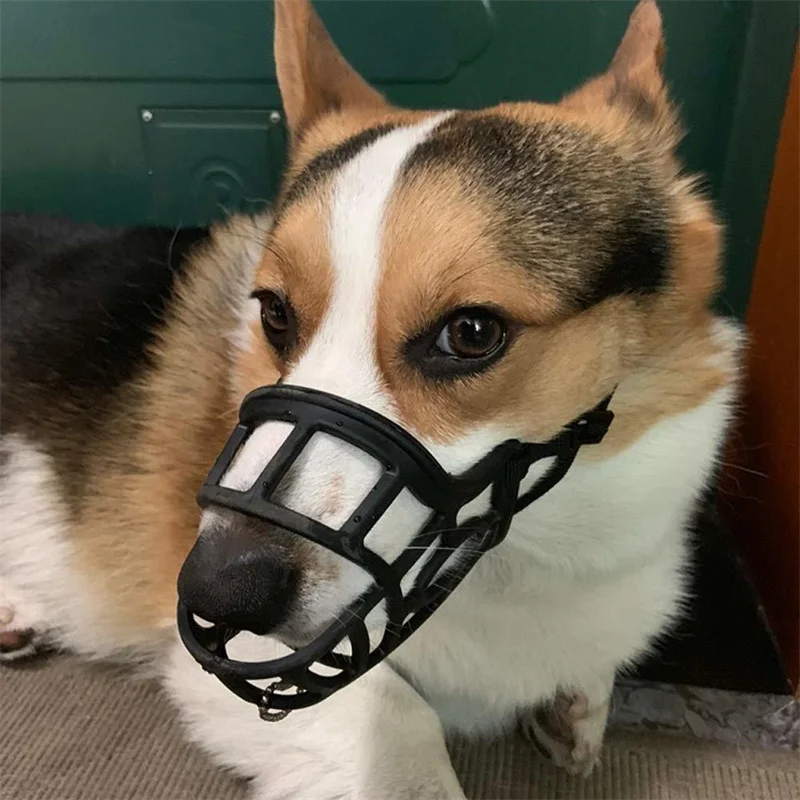 1PC Pet Dog Adjustable Mask Bark Bite Mesh Mouth Muzzle Grooming Anti Stop Chewing Hound Training Tool Anti-bite E11444