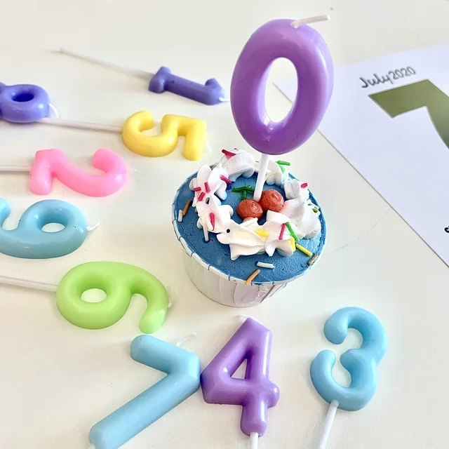 Gyerek Születésnapi Makaronszám Gyertyák 0-9 Koreai Torta Topper Party Színes Baba Száz Napos Ünnepi Dekoráció - Image 2