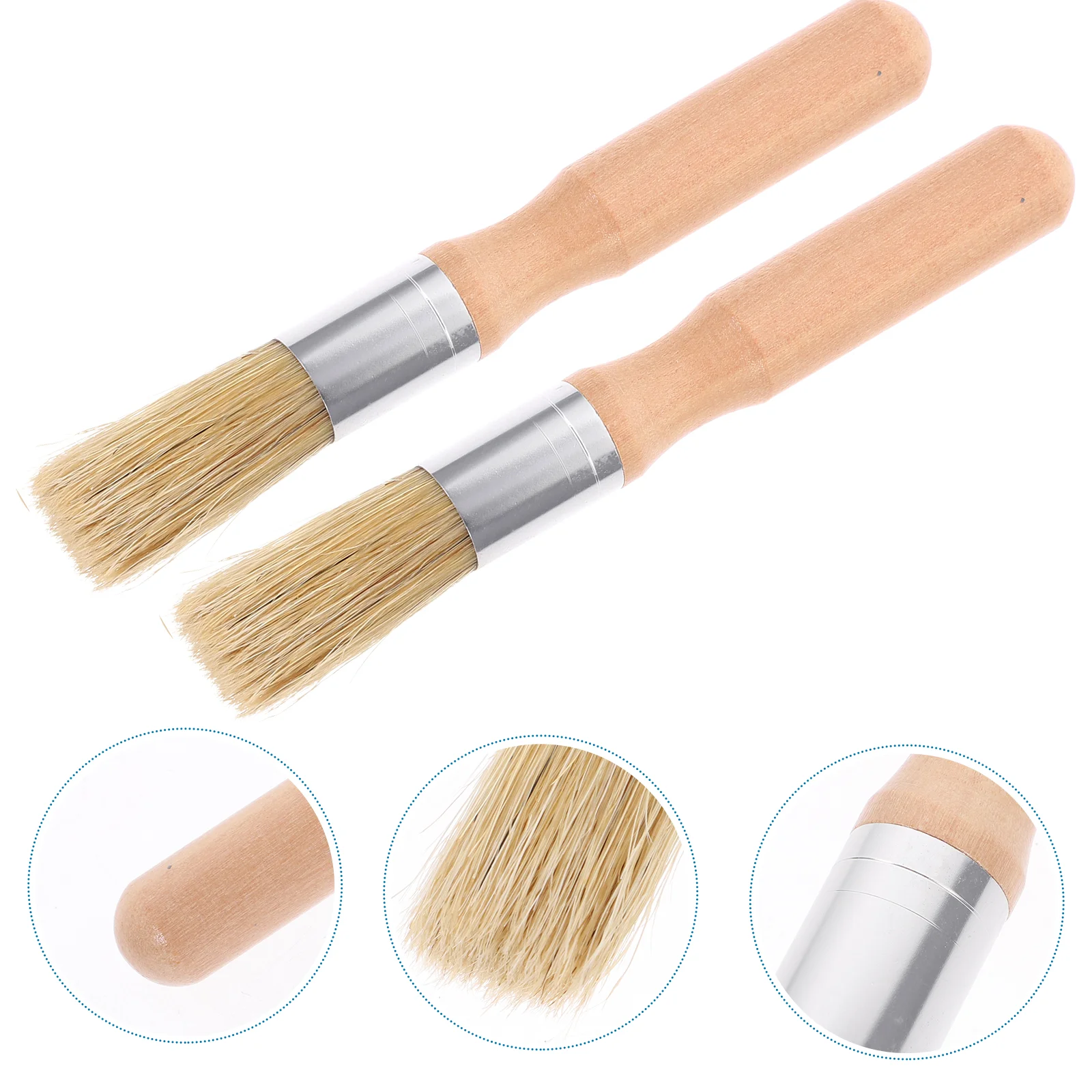 2 Pcs Bristle Brush Acrylic Chip Paint Brushes Painting Tool Cleaning Tools Stencil