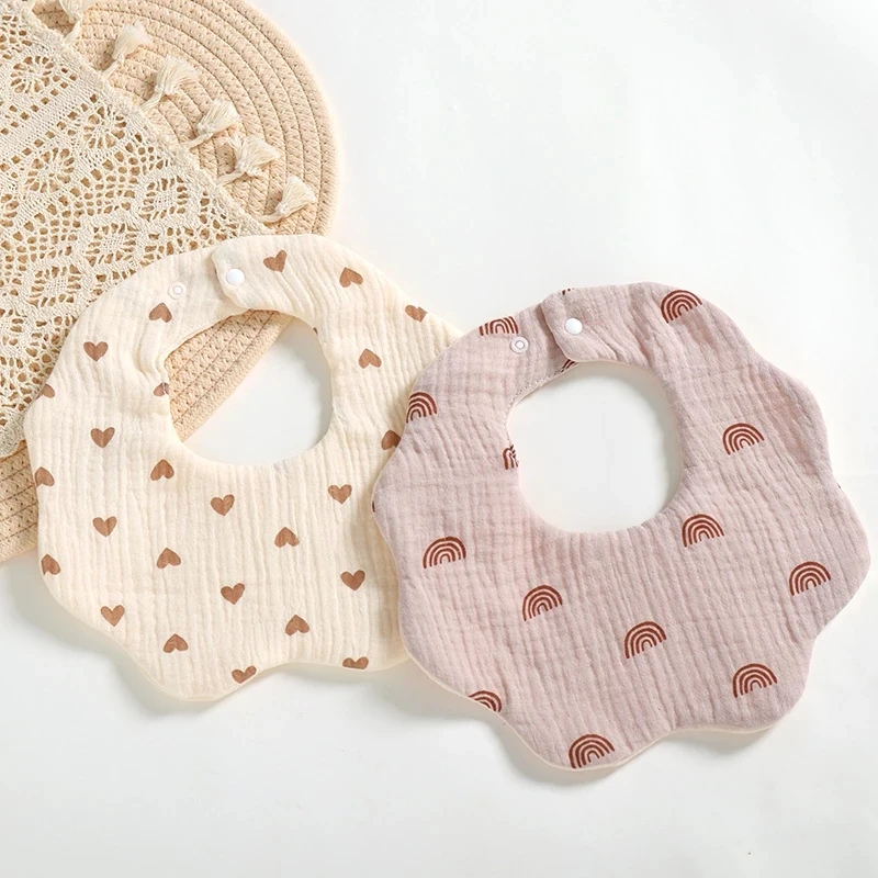 

Слюнявчик Kangobaby # My Soft Life #, 6 слоев, хлопковый муслиновый нагрудник с лепестками, слюнявчик для новорожденных, Слюнявчик с поворотом на 360 градусов