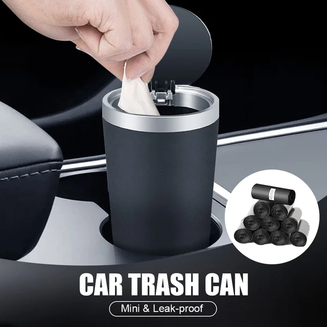 Car Mini Trash Can Cup Holder Trash Bin Leak-proof Odor Blocking