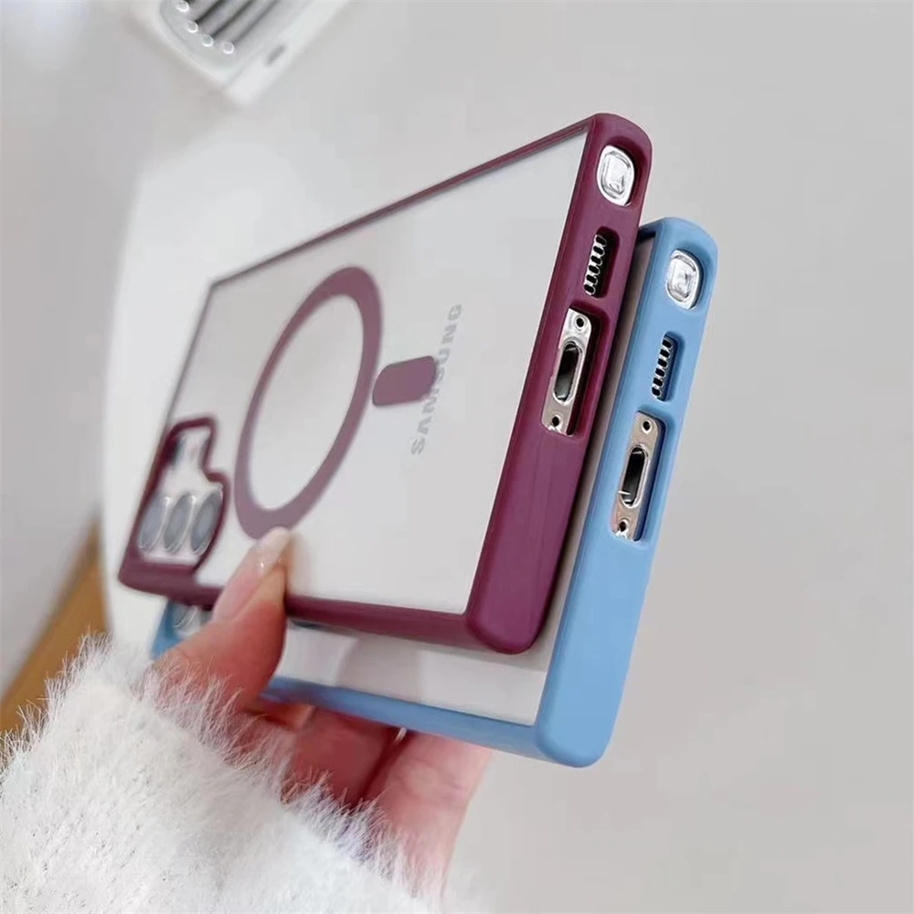 Luxury Clear MagSafe-Compatible Magnetic Wireless Charging Phone Case - Shockproof Cover