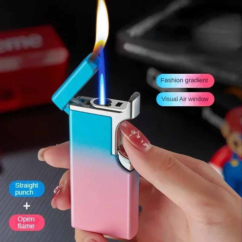 

Metal Smoking Accessories Windproof Cigarette Lighter Torch Lighters Butane Gas Lighter Cool Men Gifts Creative Igniter Gadgets