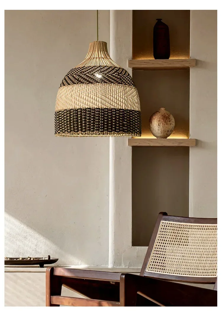 Rattan Vintage Pendant Light Fixture