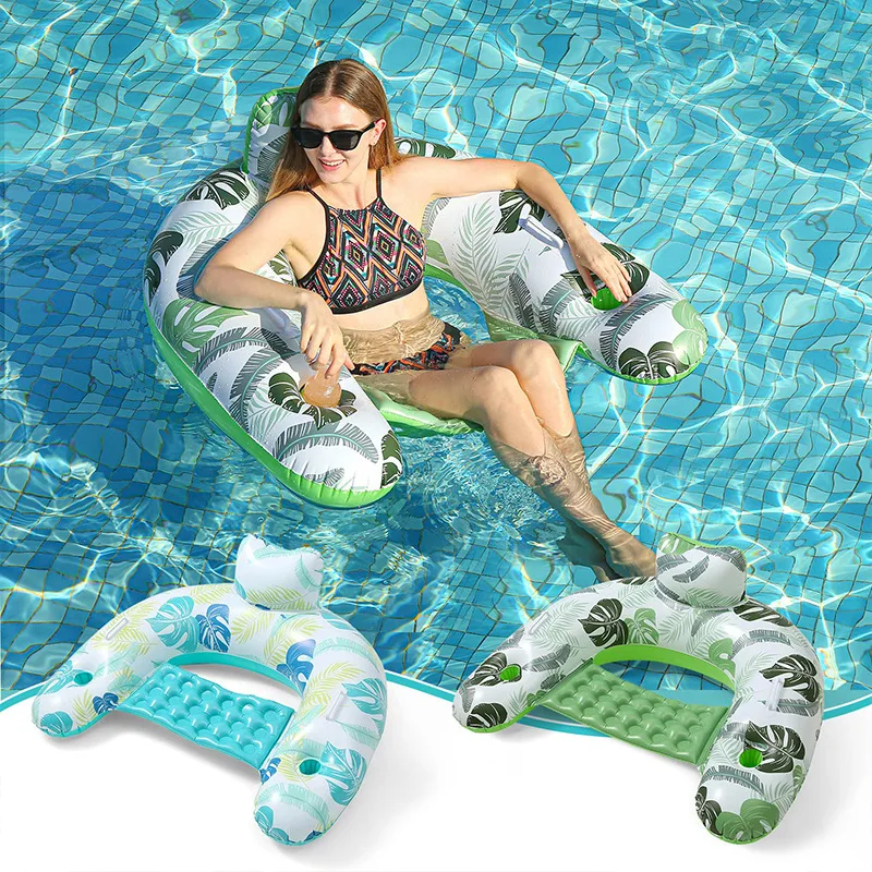 

Inflatable pool float chair PVC Floating Row Swimming Pool Water Hammock Air Mattresses Bed Beach Water Sports Lounger Chair