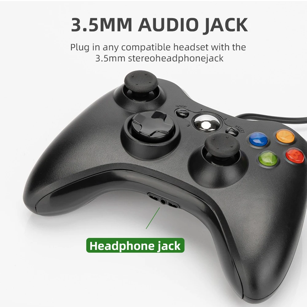 XBOX 360 wired gamepad supports Xbox 360 slim PC gamepad supports Steam and can adapt to Win7/10