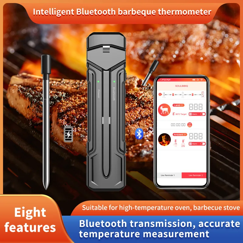 

Smart Bluetooth BBQ Thermometer Digital Cooking Thermometer Probes for Oven Kitchen Outdoor Grill BBQ Barbecue Accessories