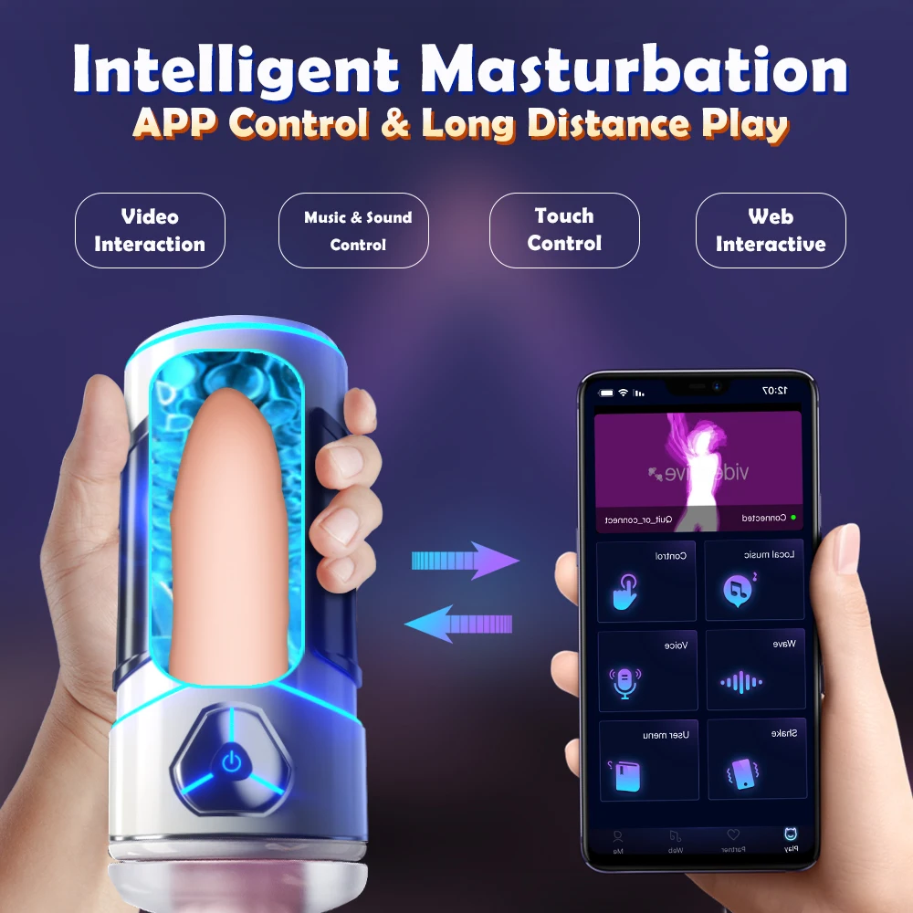 Automatic Male Masturbator Bluetooth Oral Vibrating Sex Cup_voghion.com
