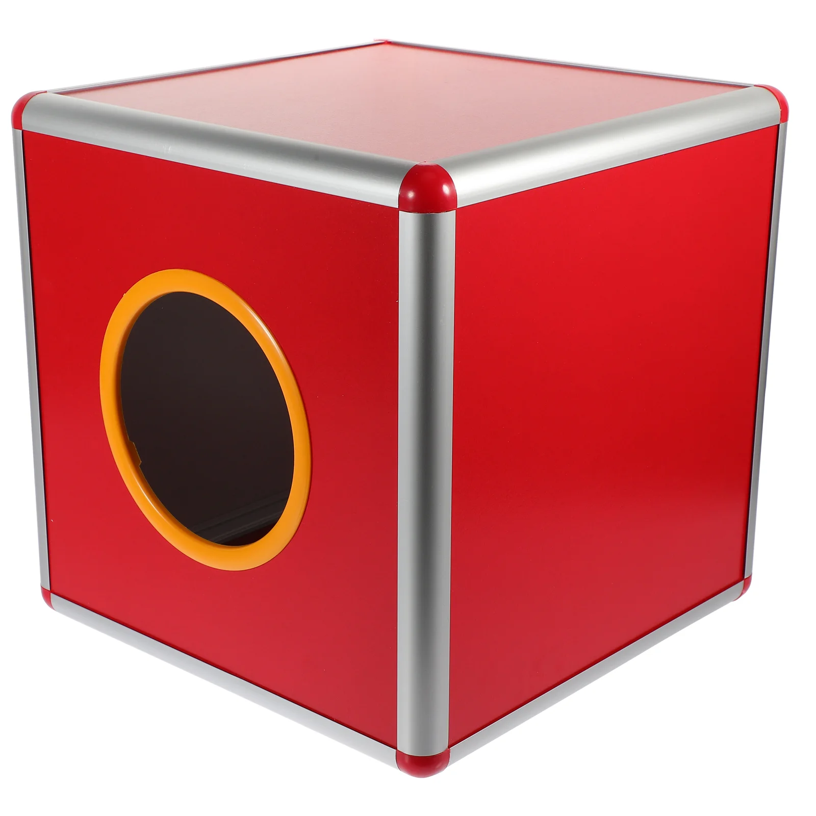 

Lottery Box Square Raffle Ball Game Ticket Box Metal Storage Ticket Box for Party