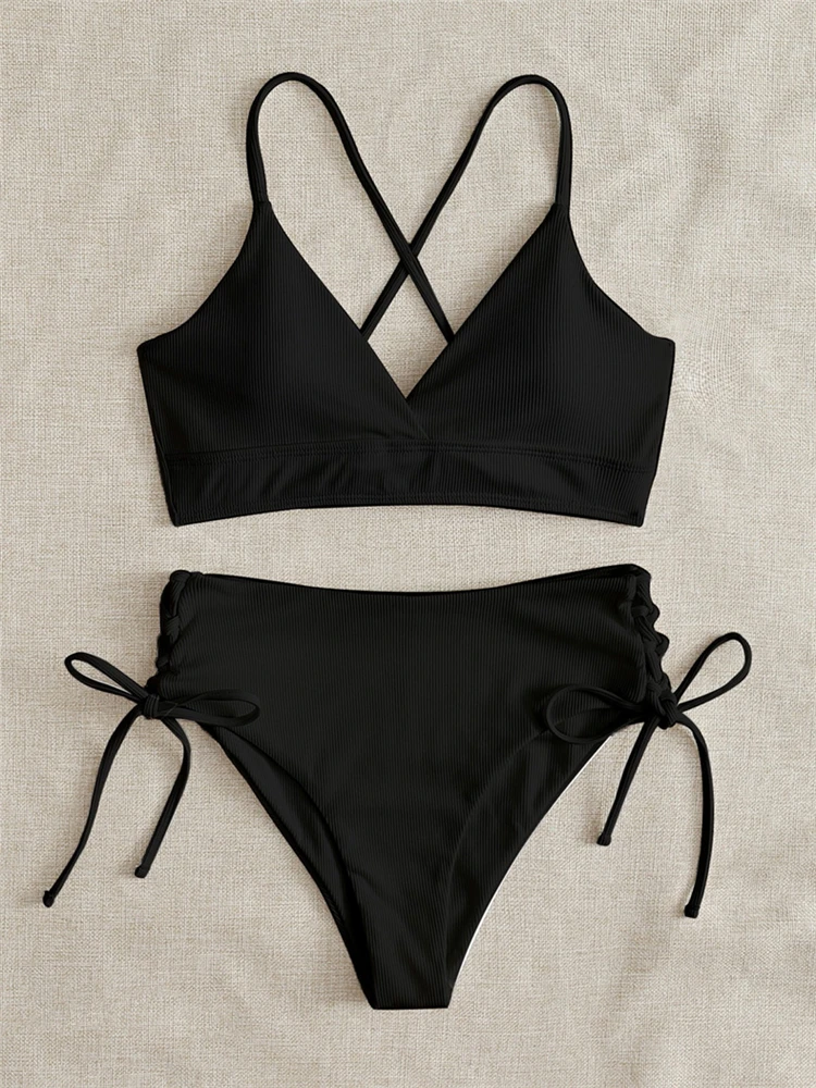 

Lorylei Solid Bikini Set Biquini Sexy Swimsuit Swimwear Bathing Suit High Waist Beachwear Bikinis Bathing Suit 2 Piece Sets B940