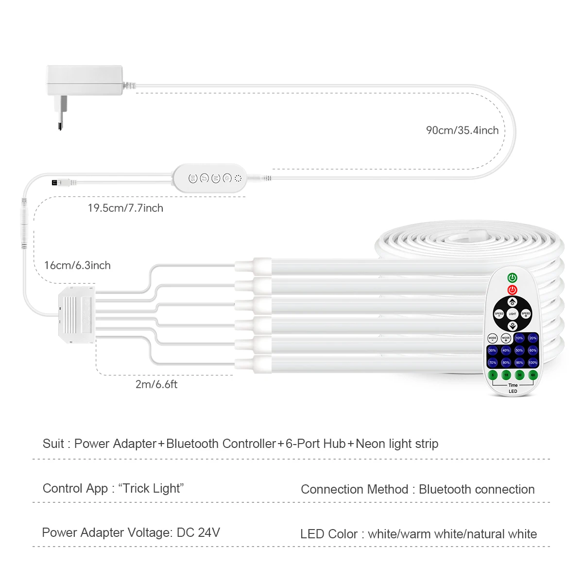 2/4/6Pcs 블루투스 24V COB LED 스트립 라이트 솔리드 네온 튜브 자체 접착 방수 테이프 홈 내장형 음향 벽 패널 장식