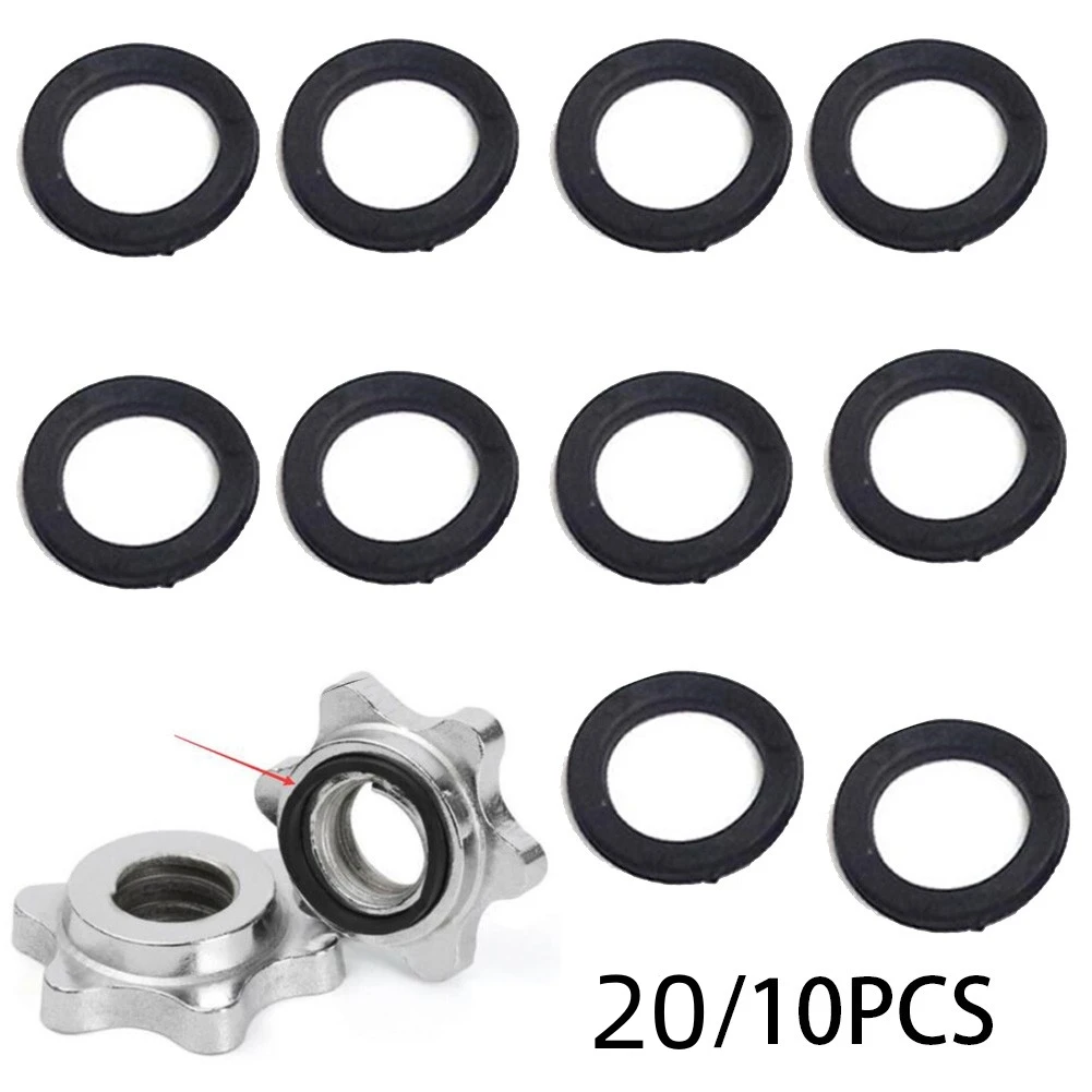 Description Picture 2 of item10/20pcs Spinlock Dumbbell Washers 25mm Rubber O-ring Vertical / Flat Fastening Washers Fitness Replacement Accessories