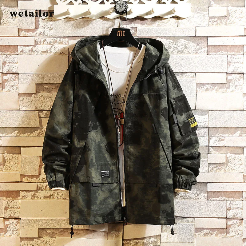 Men's Military Camouflage Fleece Jacket Clothing Male Camouflage Windbreakers Newest Mens High Street Streetwear Brand Clothing newest men s fashion winter outdoor hooded athletic print sweatshirt pants 2 pcs sets male casual luxury ski tracksuit clothing