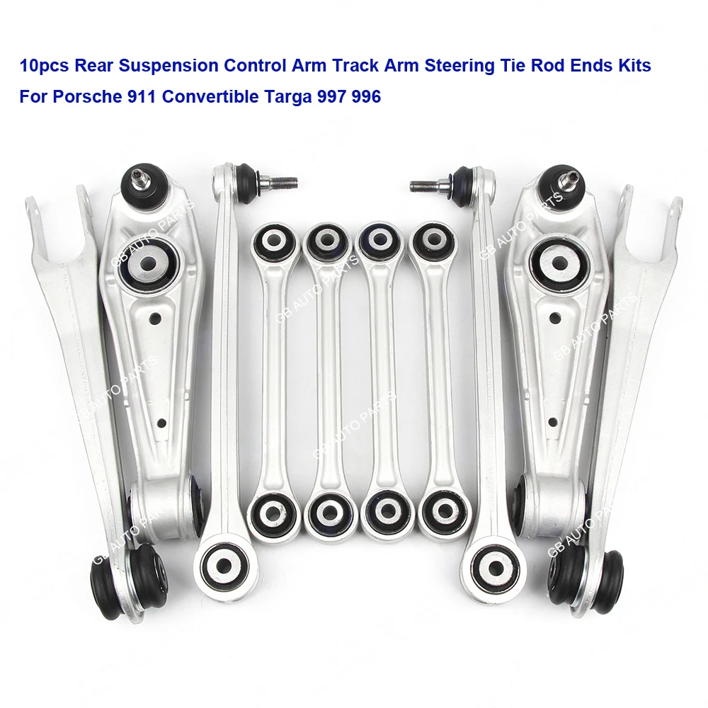 10X Rear Suspension Control Arm Track Arm Steering Tie Rod Ends Kits For Porsche 911 Convertible Targa 997 996 99733105303