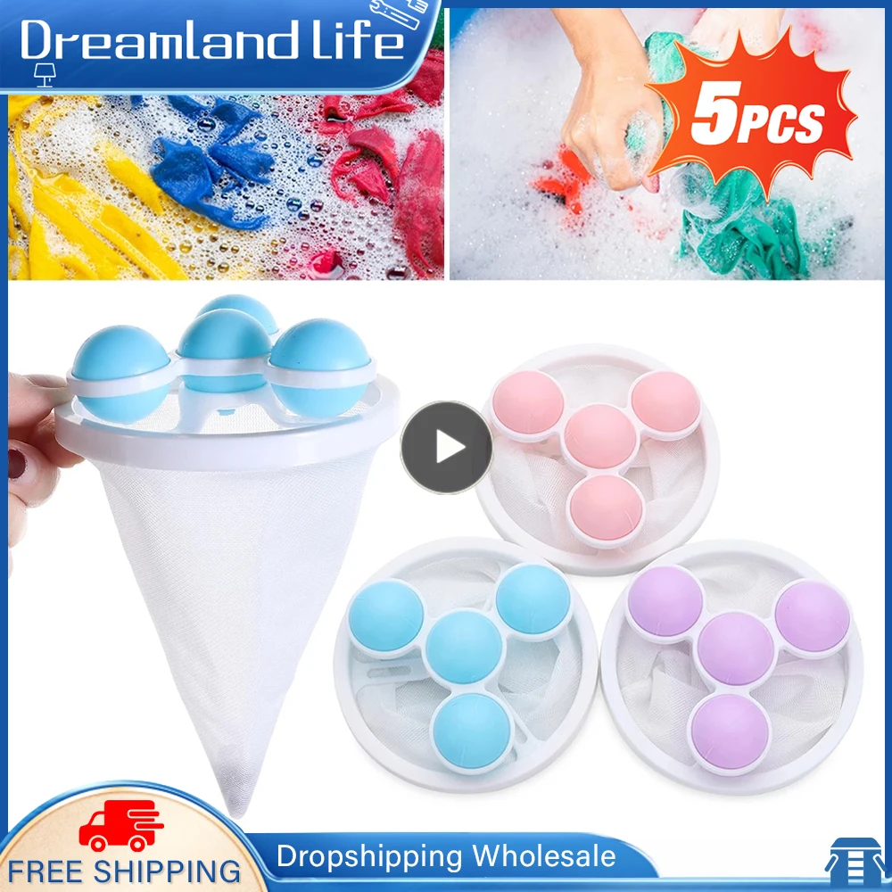 Washing Machine Hair Filter Floating Pet Fur Lint Hair Removal Catcher Reusable Mesh Dirty Collection Pouch Cleaning Balls Tools