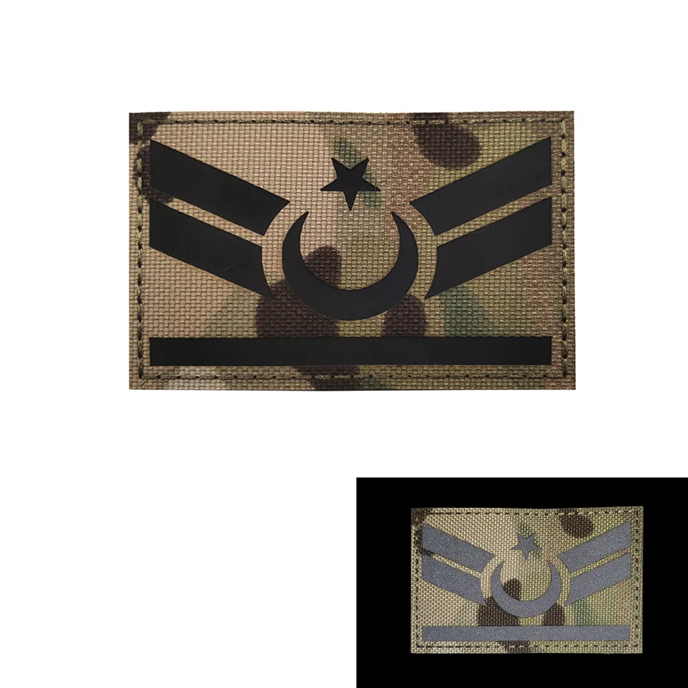 Türkei-Flagge Reflektierender Bestickter Aufnäher Türkisches Militär-Emblem Leuchtend im Dunkeln Aufnäher für Kleidung Taktische Applikation – Detail 10