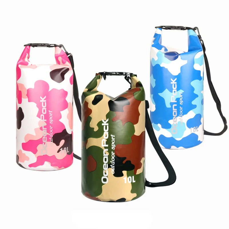 

PVC Waterproof Dry Bag 2L 5L 10L 20L 30L Camo Outdoor Diving Foldable Man Women Beach Swimming Bag Rafting River Ocean Backpack