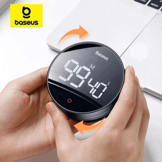 Baseus Magnetic Countdown Alarm Clock Kitchen Timer Manual Digital Timer  Stand Desk Clock Cooking Timer Shower Study Stopwatch - AliExpress