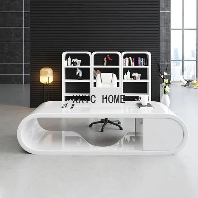New Customize High End Modern Office Computer Table Luxury Design Manager Office Desk 49 Inch Curved Executive Table