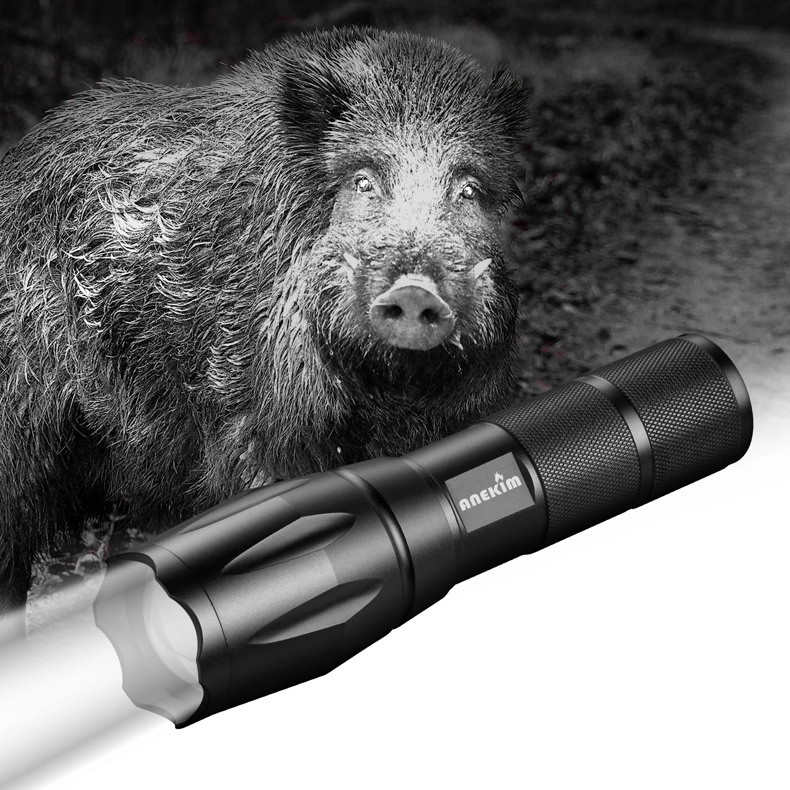 ANEKIM UC10 850/940nm Infrared Flashlight, Single Mode Zoomable Tactical Flashlight, Night Vision Device Hunting Observation