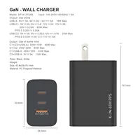 For Laptop Charger , 65W GaN 3 Port USB C Power Adapter With Type C Charging Block For IPhone16/15/14/13, MacBook, IPad, Galaxy - Image 4