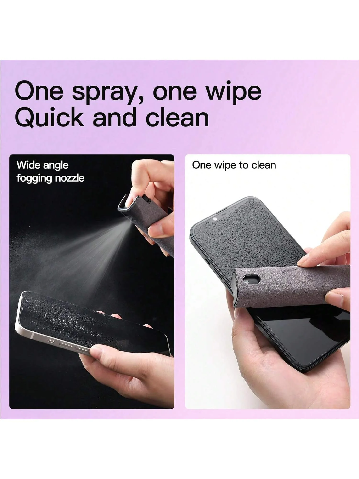 1 Pack Screen Cleaner,3-in-1 Touchscreen Mist Cleaner Spray and Microfiber Cloth,for All Phones, Laptop and Tablet Screens