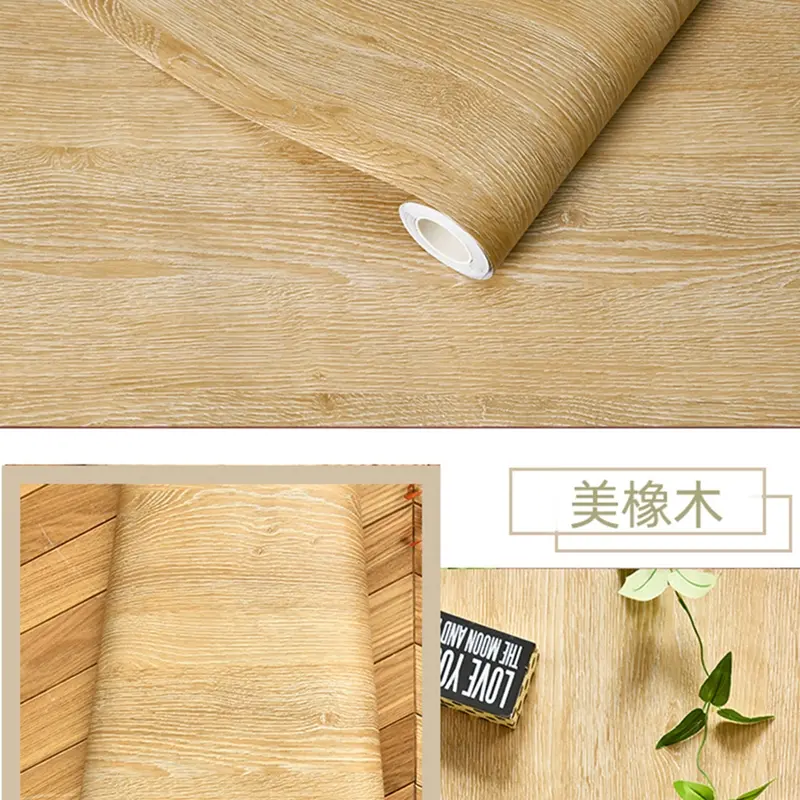 Wood Grain DIY Sticker PVC Self Adhesive Waterproof Wallpapers Renovation Furnitures Wall Stickers Home Decor Sticky Paper Decal - Image 37