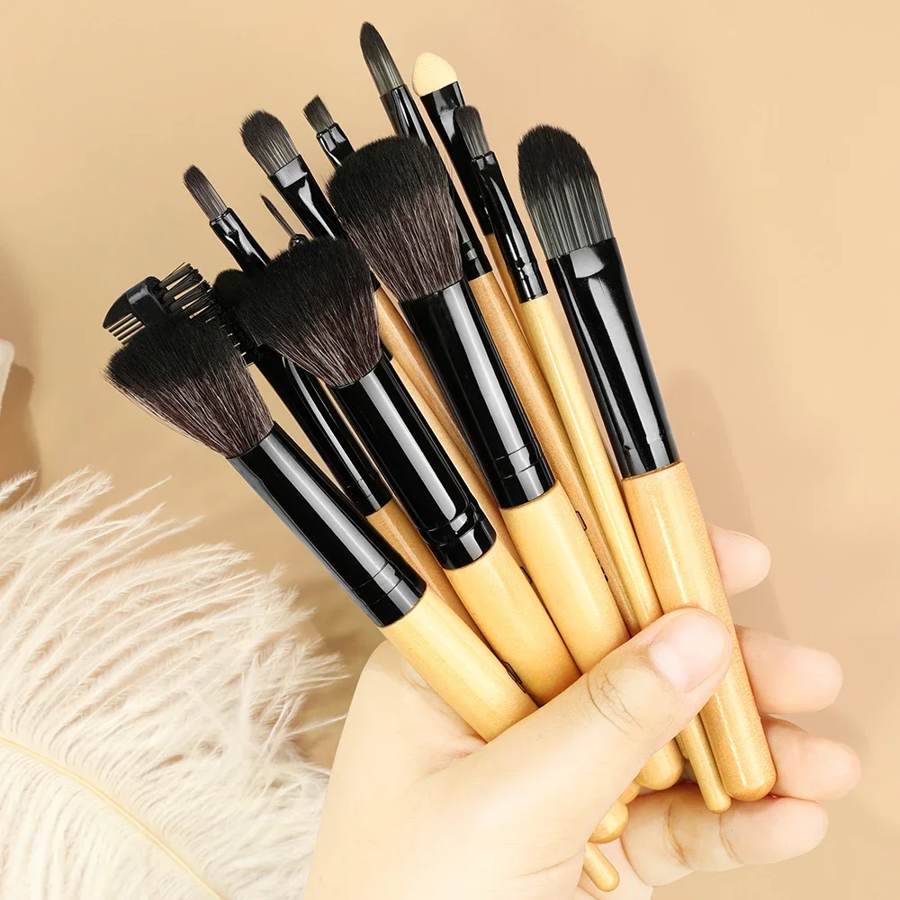 

Wood color 13Pcs Makeup Brushe Set Cosmetics Concealer Brush Blush Powder Eye Shadow Kabuki Foundation Brush Makeup Beauty Tool