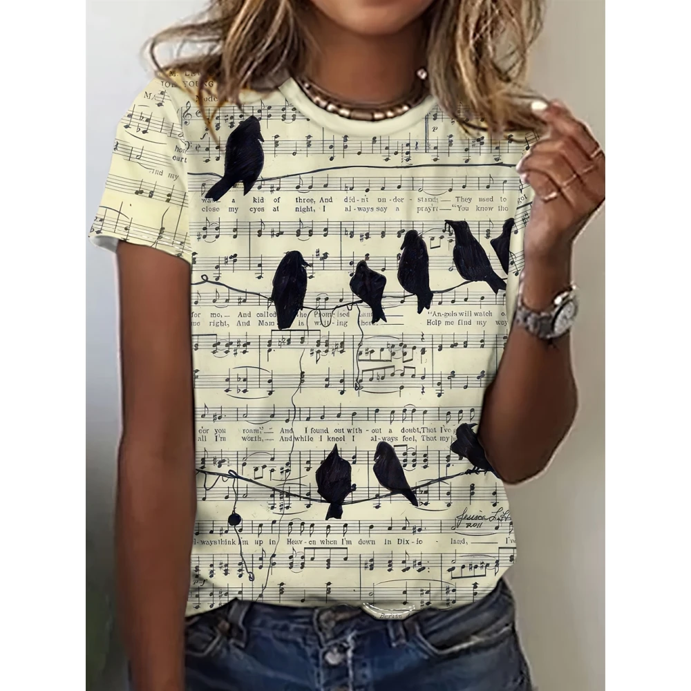 

Women's T-Shirt Summer Fashion Short Sleeved Casual Top Loose Breathable Micro Elastic Round Neck T-Shirt Women's Clothing Tee