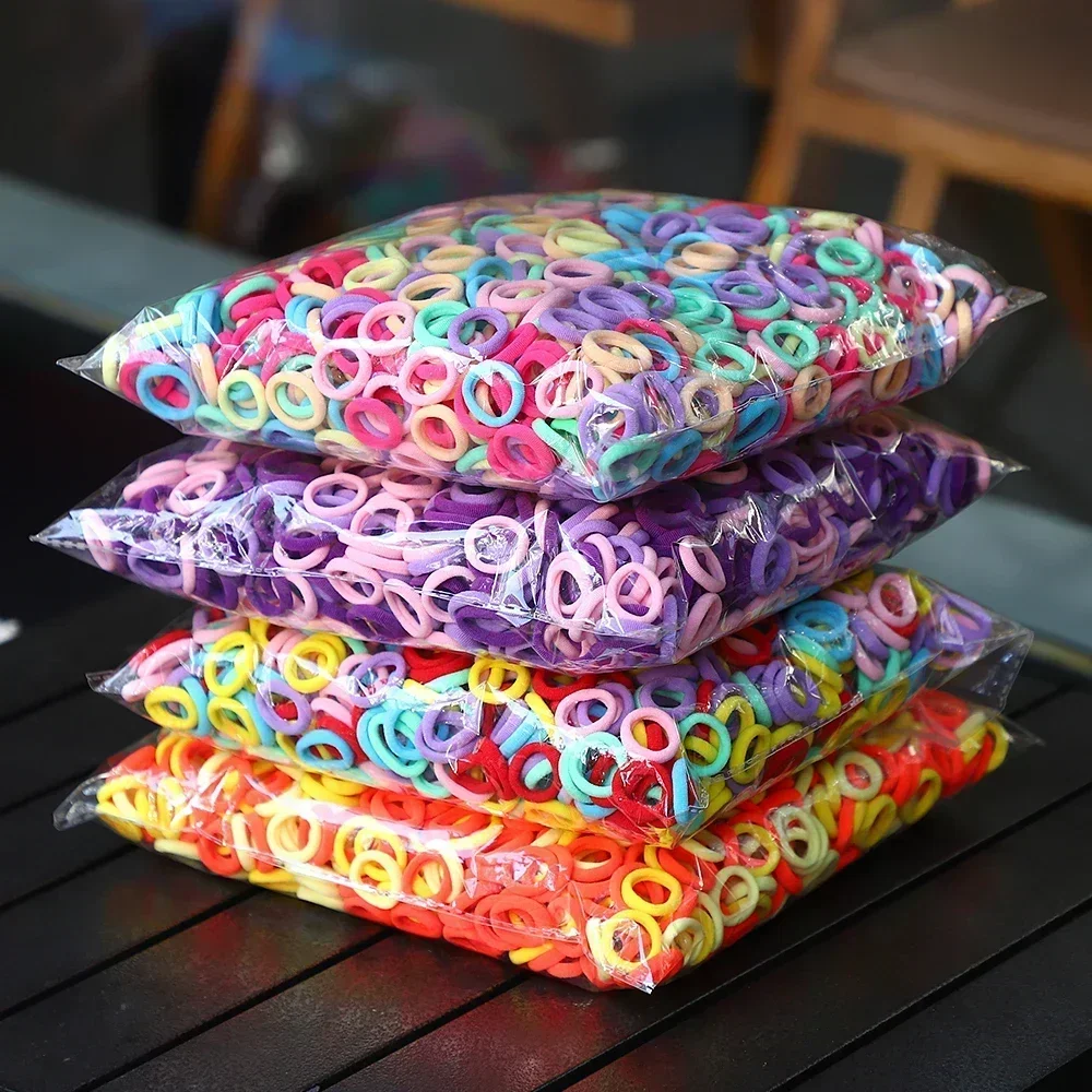 50Pcs/bag Colorful Basic Nylon Ealstic Hair Ties 2