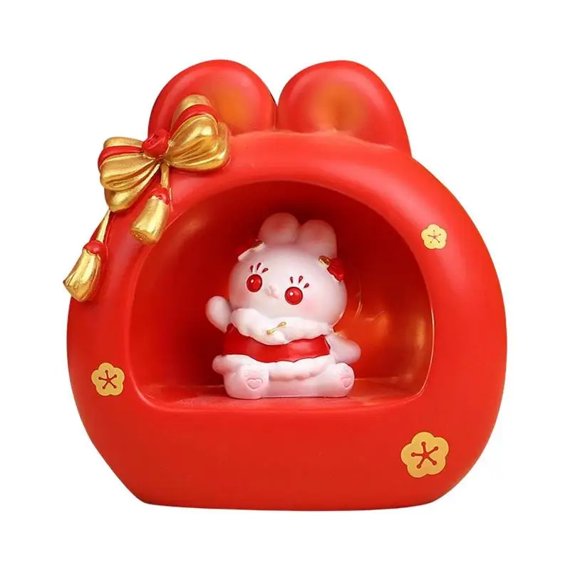 

Rabbit Night Light Bedside Lamp Rabbit Year Decor Portable Night Light Kawaii Cartoon Bunny Decorations Battery Operated Resin