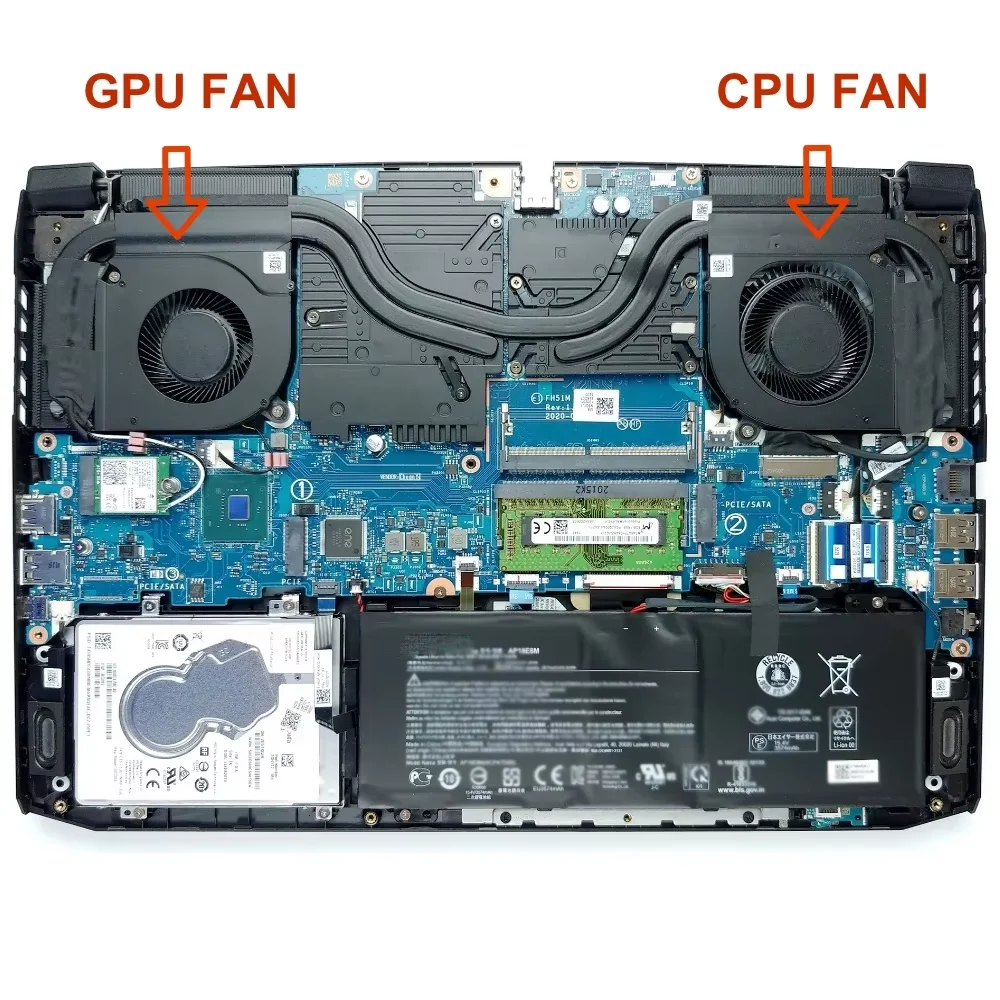 Acer Nitro 5 AN515-55 AN515-44 AN517-52 시리즈 노트북 PC 쿨러 DC28000QDF0 5V 4 핀용 컴퓨터 CPU GPU 냉각 팬